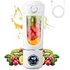 Frullatore Portatile Smoothie Maker, 700 ml Mini Frullatore Portatile Elettrico con 12 coltelli,Frullatore Personale con Batteria USB Ricaricabile Ideale per Smoothie Frullati Frutta e Verdura(Bianco)