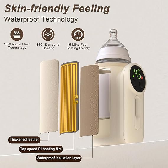 Scaldabiberon elettrico senza fili, temperatura costante, calore di lunga durata, convenienza portatile da viaggio