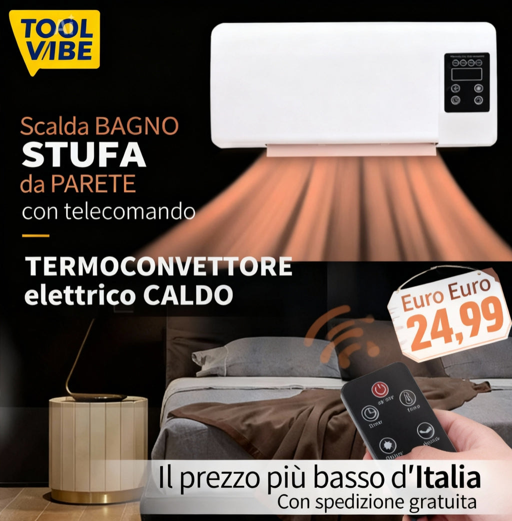Scalda BAGNO STUFA da PARETE con telecomando TERMOCONVETTORE elettrico CALDO