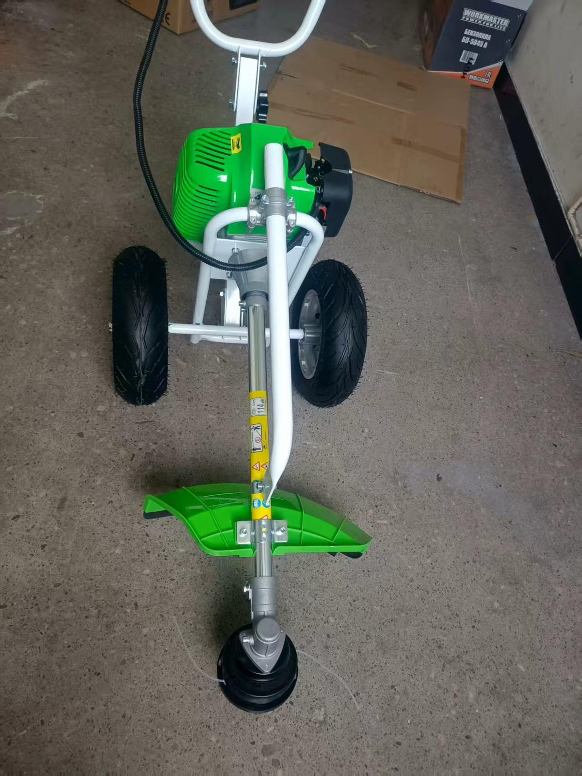 Decespugliatore a Carrozzina 52cc 2 Tempi con Ruote Pneumatiche Tagliaerba
