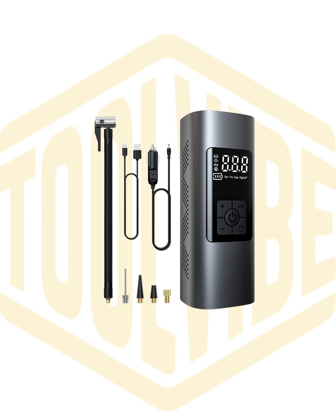 Mini Compressore ad Aria Auto Portatile Gonfiatore Ricaricabile Display LED Auto