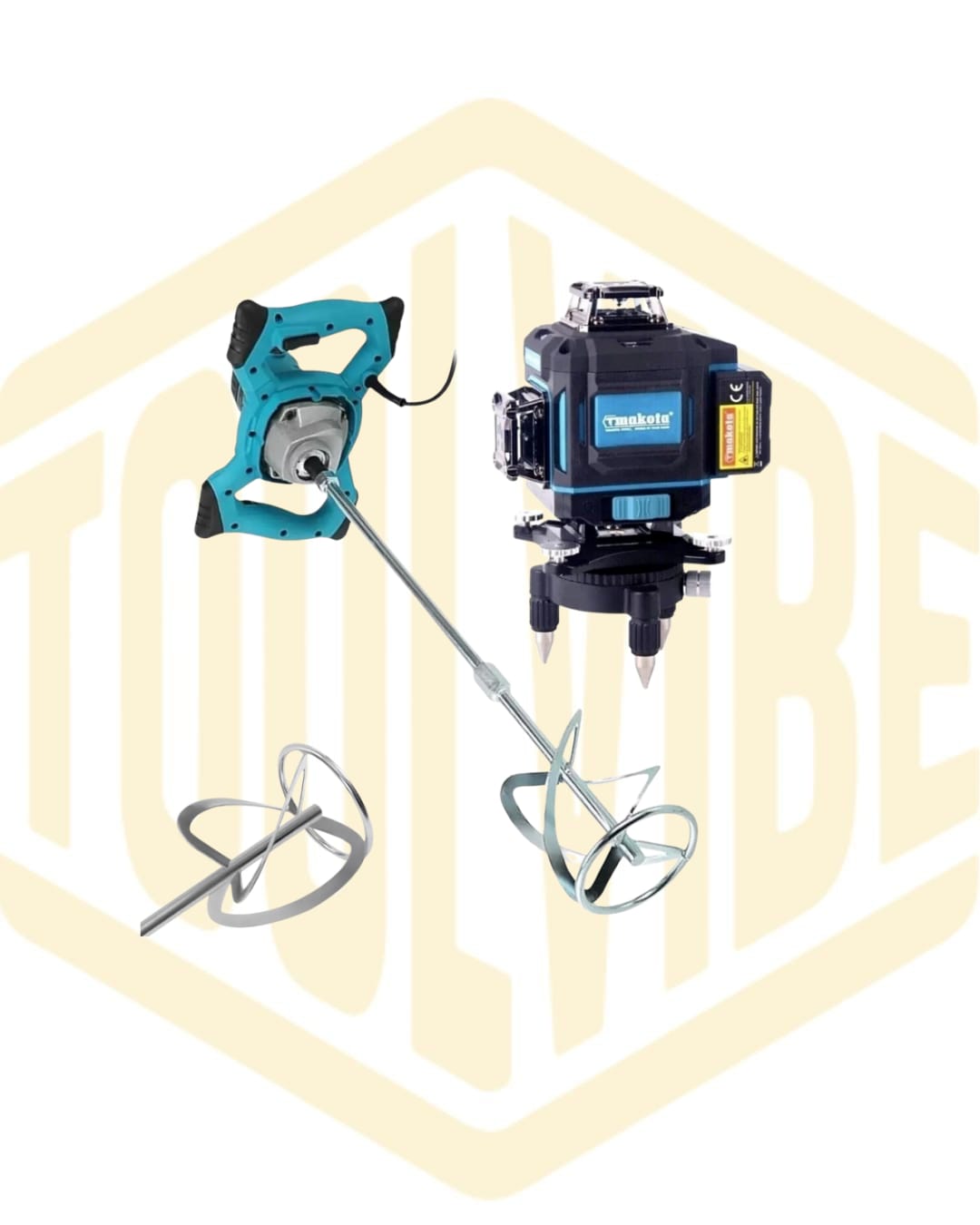 kit 2 in 1 Livella Laser 2 batterie + Impastatrice professionale