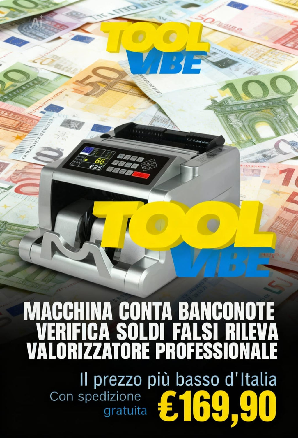 MACCHINA CONTA BANCONOTE VERIFICA SOLDI FALSI RILEVA VALORIZZATORE PROFESSIONALE