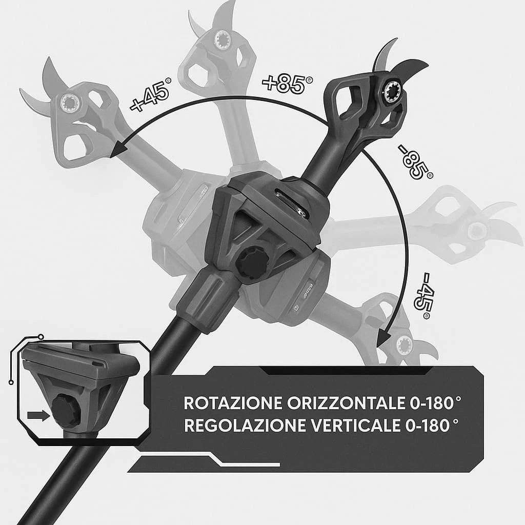 TMAKOTA Kit Potatura 4 in 1 Cesoia Motosega 2 Batterie 48V con Asta Telescopica