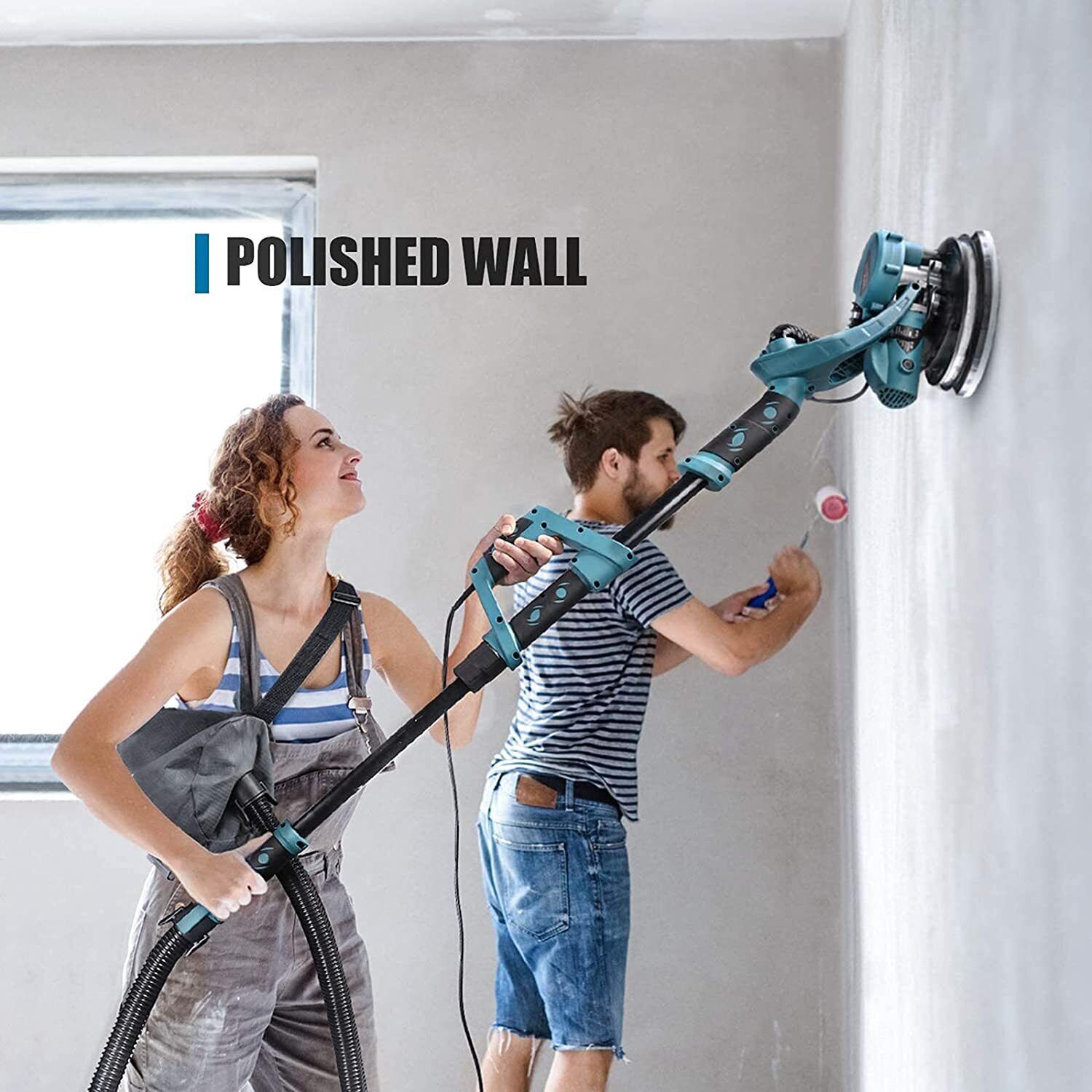 levigatrice telescopica per muri 1100w a giraffa con led 800-2300 Rpm 5 velocita