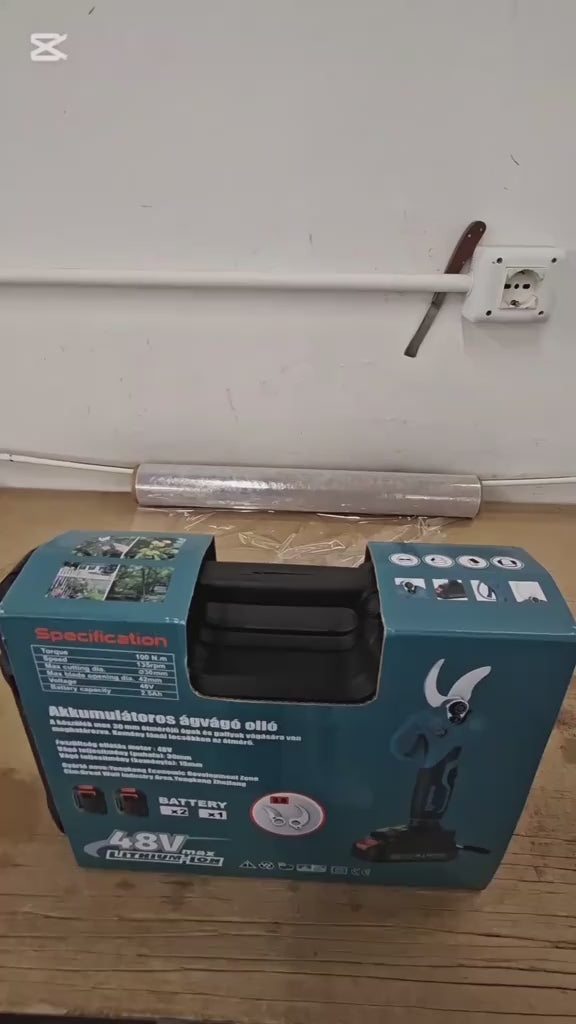 Forbice Cesoia 48V Da Potatura 30mm Doppia Batteria E Valigetta