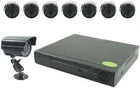 KIT VIDEOSORVEGLIANZA 8 TELECAMERE HD INFRAROSSI CAVI IP DVR 8 CANALI CON APP