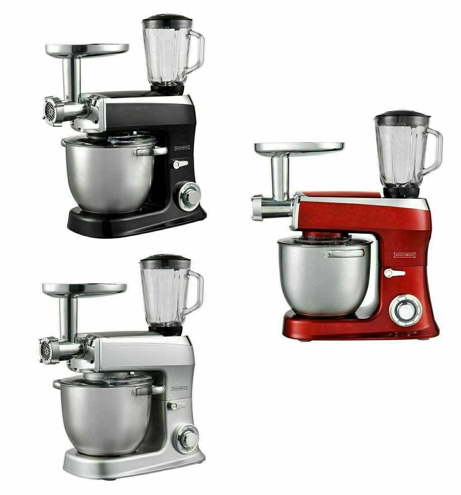 Impastatrice Planetaria 3 in 1 Robot da Cucina Royalty Line 7,5 Litri 2100W