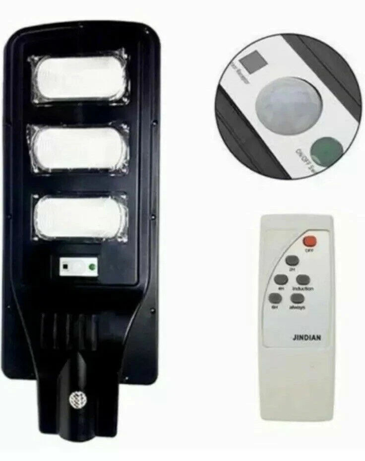 LAMPIONE STRADALE SOLARE LED 180W PANNELLO SOLARE TELECOMANDO CREPUSCOLARE