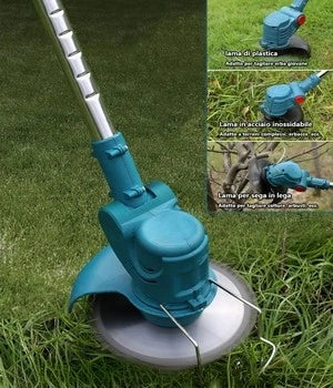 Decespugliatore a Batteria Tagliabordi Testata Regolabile e Maniglia Telescopica