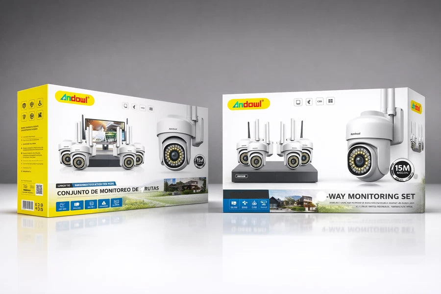 Set Videosorveglianza 8Telecamere WiFi Andowl Pro NVR HD Esterno