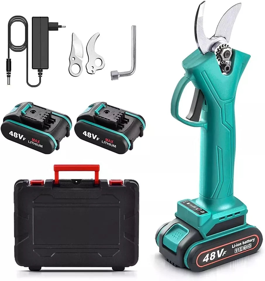 Forbice Cesoia 48V Da Potatura 30mm Doppia Batteria E Valigetta