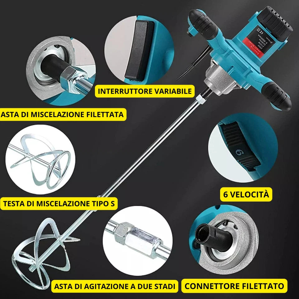 kit 2 in 1 Livella Laser 2 batterie + Impastatrice professionale