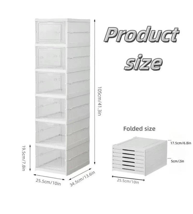 SCARPIERA PIEGHEVOLE IMPILABILE TRASPARENTE SALVASPAZIO PER SCARPE CASA ARMADIO