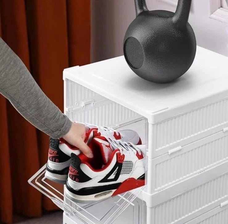 SCARPIERA PIEGHEVOLE IMPILABILE TRASPARENTE SALVASPAZIO PER SCARPE CASA ARMADIO
