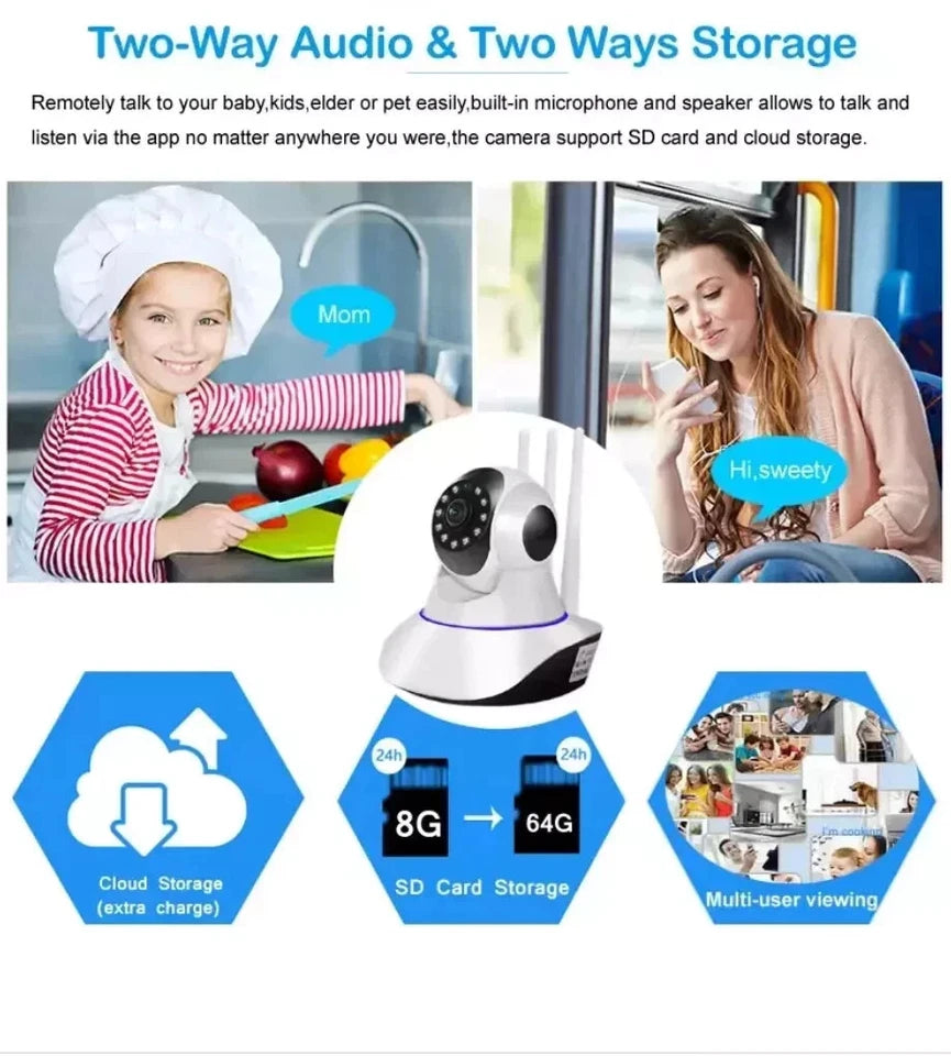 Telecamera IP WiFi 1080 HD Visione Notturna Audio Bidirezionale Controllo da APP