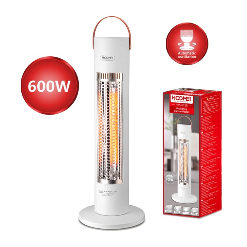 Stufa Elettrica al carbonio Oscillante 600W Temperatura Regolabile con maniglia
