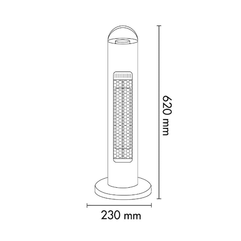 Stufa Elettrica al carbonio Oscillante 600W Temperatura Regolabile con maniglia